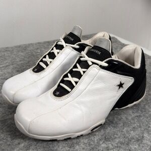 Vintage Converse All Star Low Top Basketball Sneakers Black White Leather 10.5